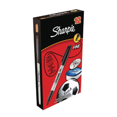 Sharpie Fine Permanent Marker Black (12 Pack)