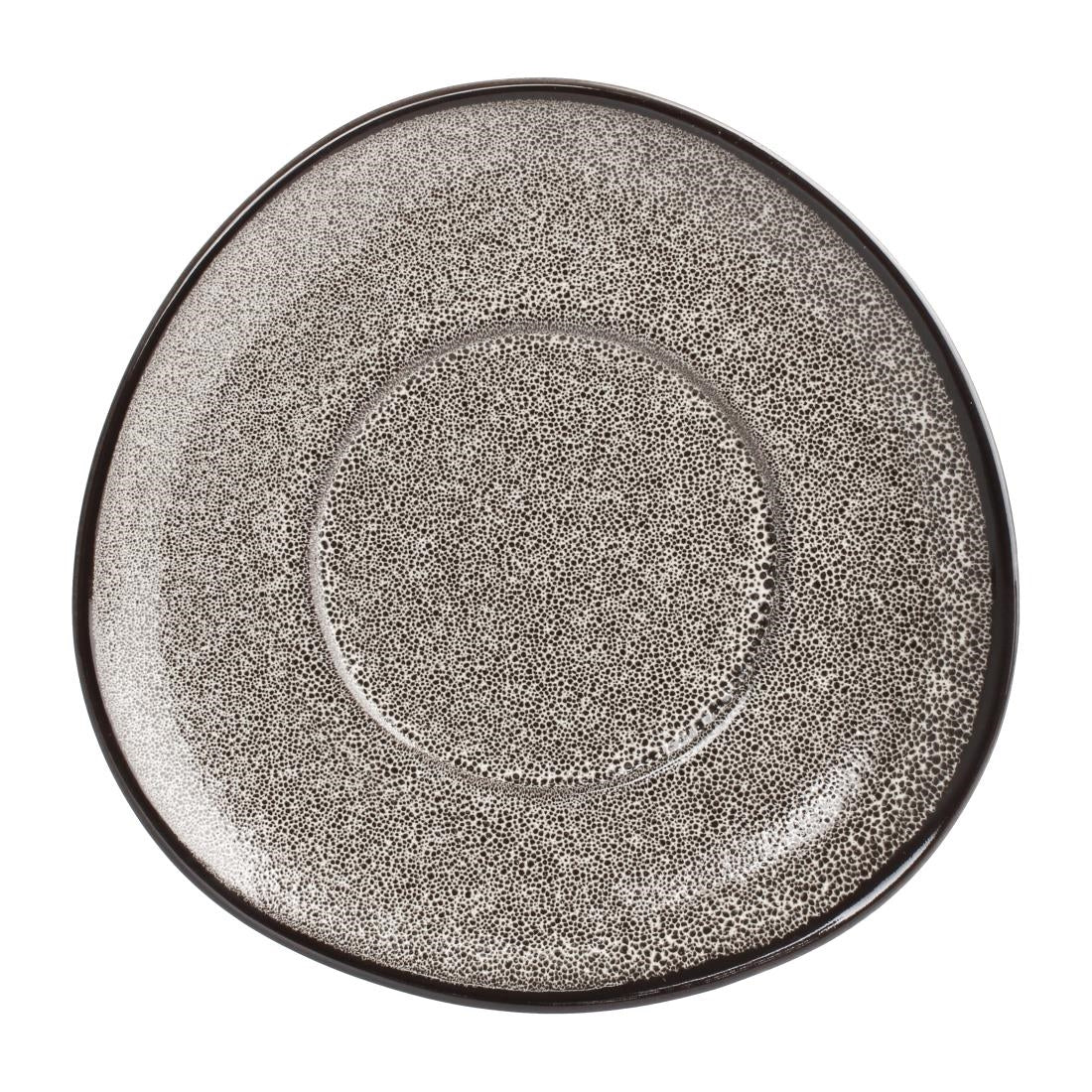 Olympia Mineral Triangular Cappuccino Saucers Grey Stone 150mm (6 Pack)