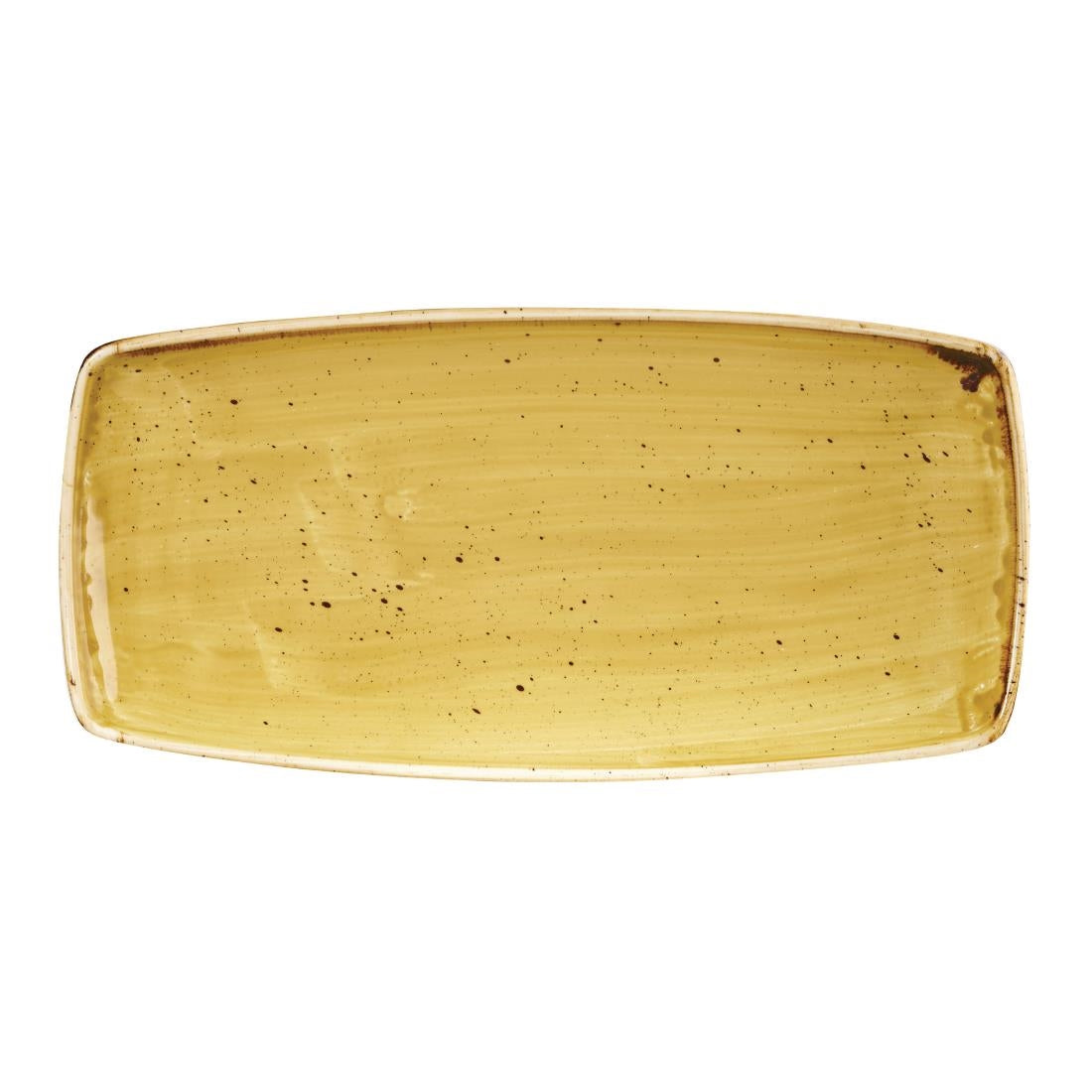 Churchill Stonecast Rectangular Plates Mustard Seed Yellow 295 x 150mm
