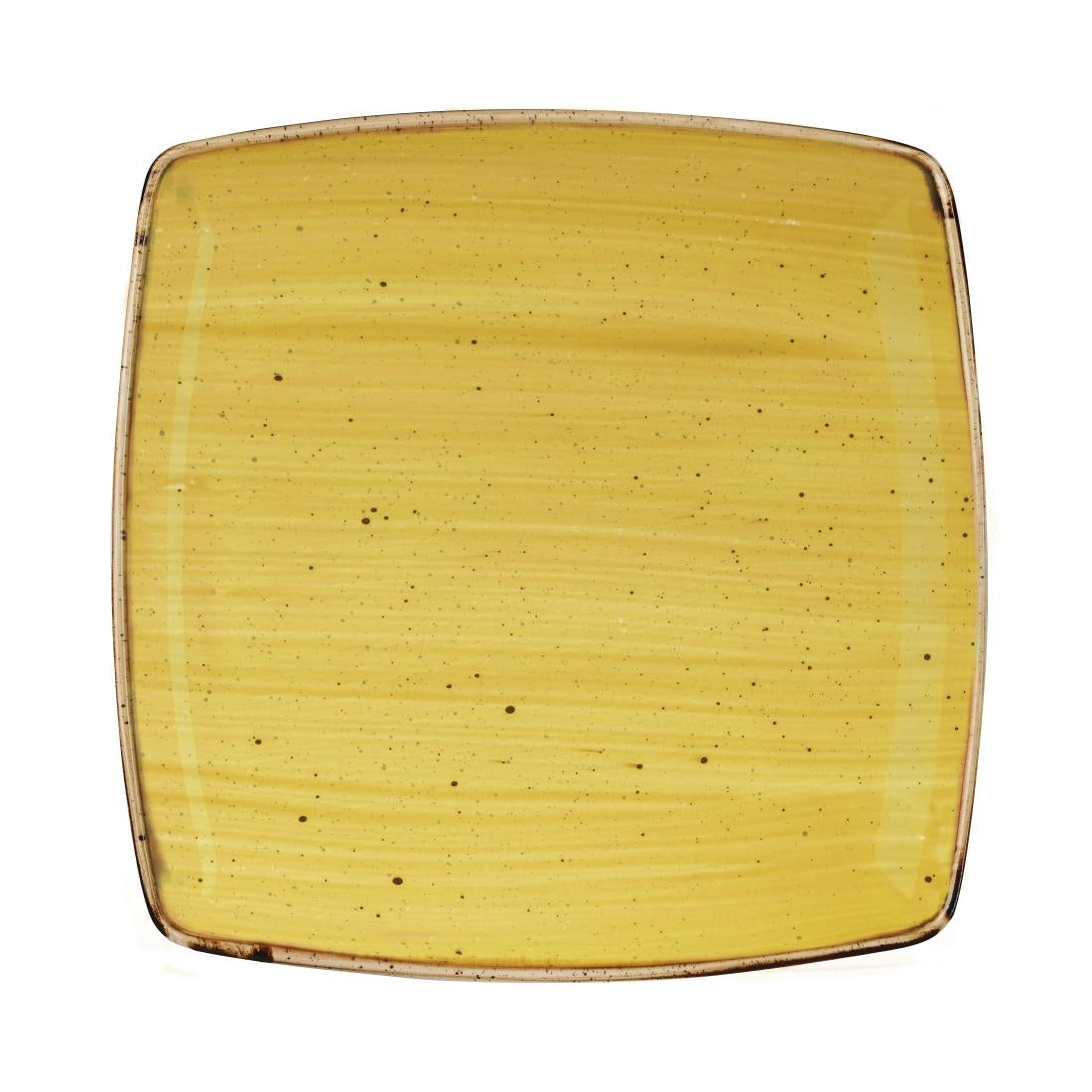 Churchill Stonecast Deep Square Plates Mustard Seed Yellow 260mm (6 Pack)