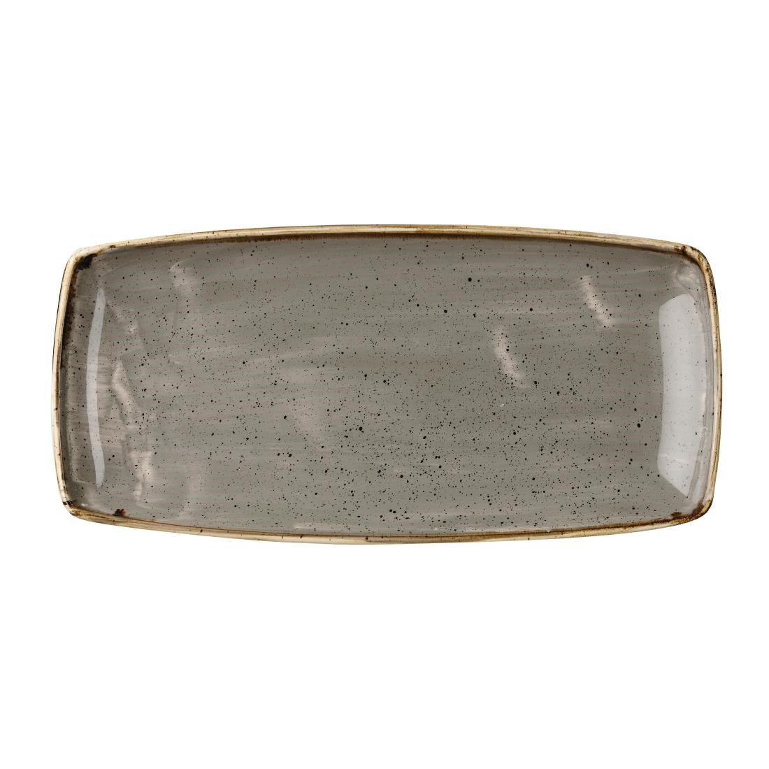 Churchill Stonecast Rectangular Plates Peppercorn Grey 295 x 150mm