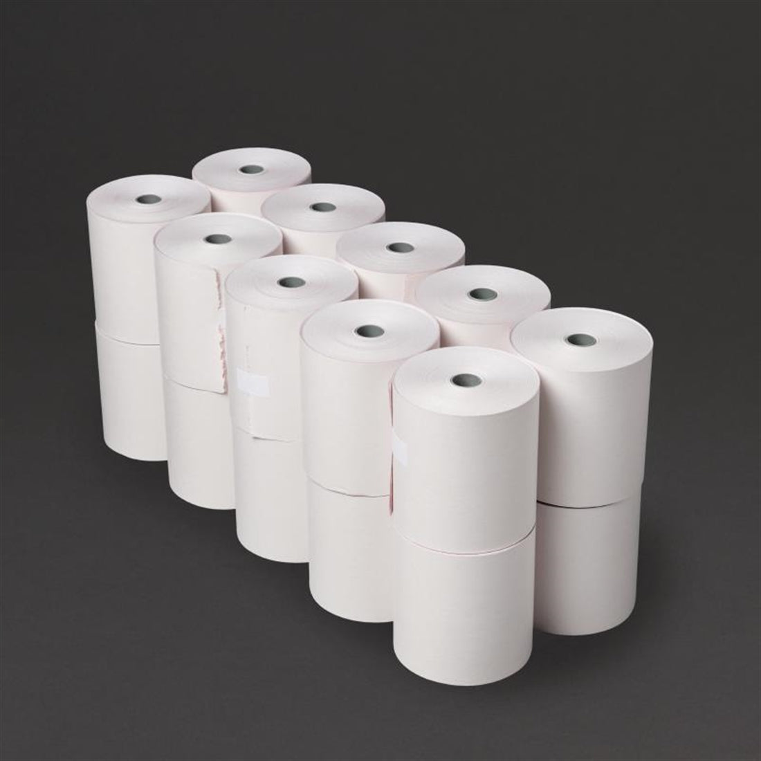 Olympia Non-Thermal 2ply White and Pink Till Roll 76 x 71mm (20 Pack)