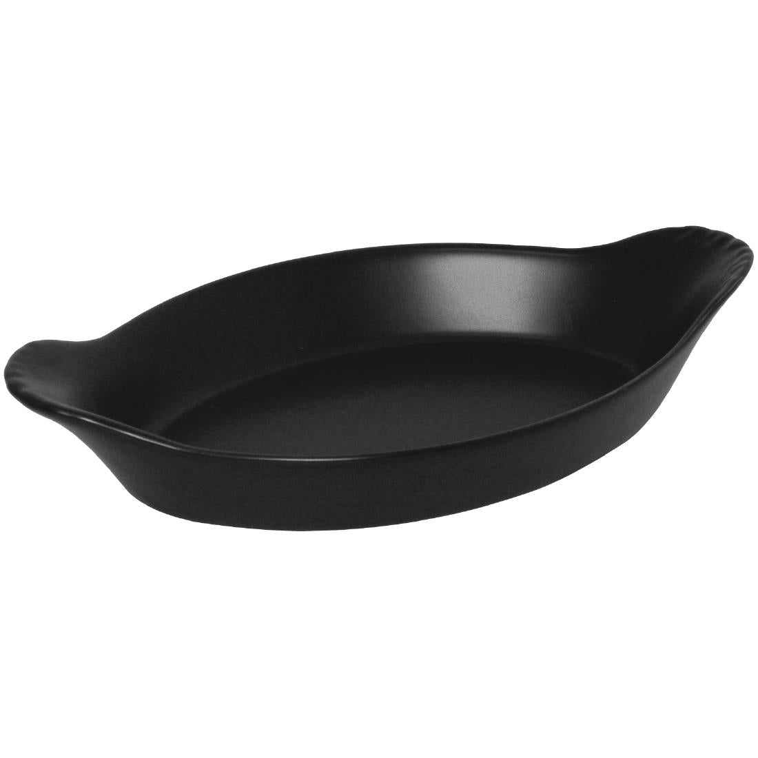 Olympia Mediterranean Oval Eared Dishes Black 204x118mm (6 Pack)