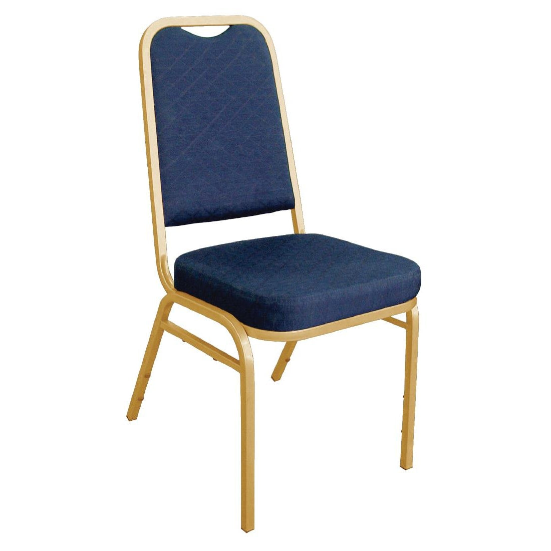 Bolero Square Back Banquet Chairs Blue & Gold (4 Pack)