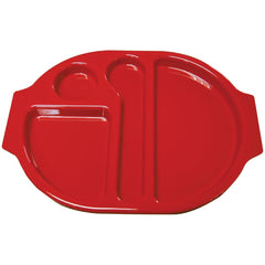 Olympia Kristallon Small Polypropylene Compartment Food Trays Red 321mm