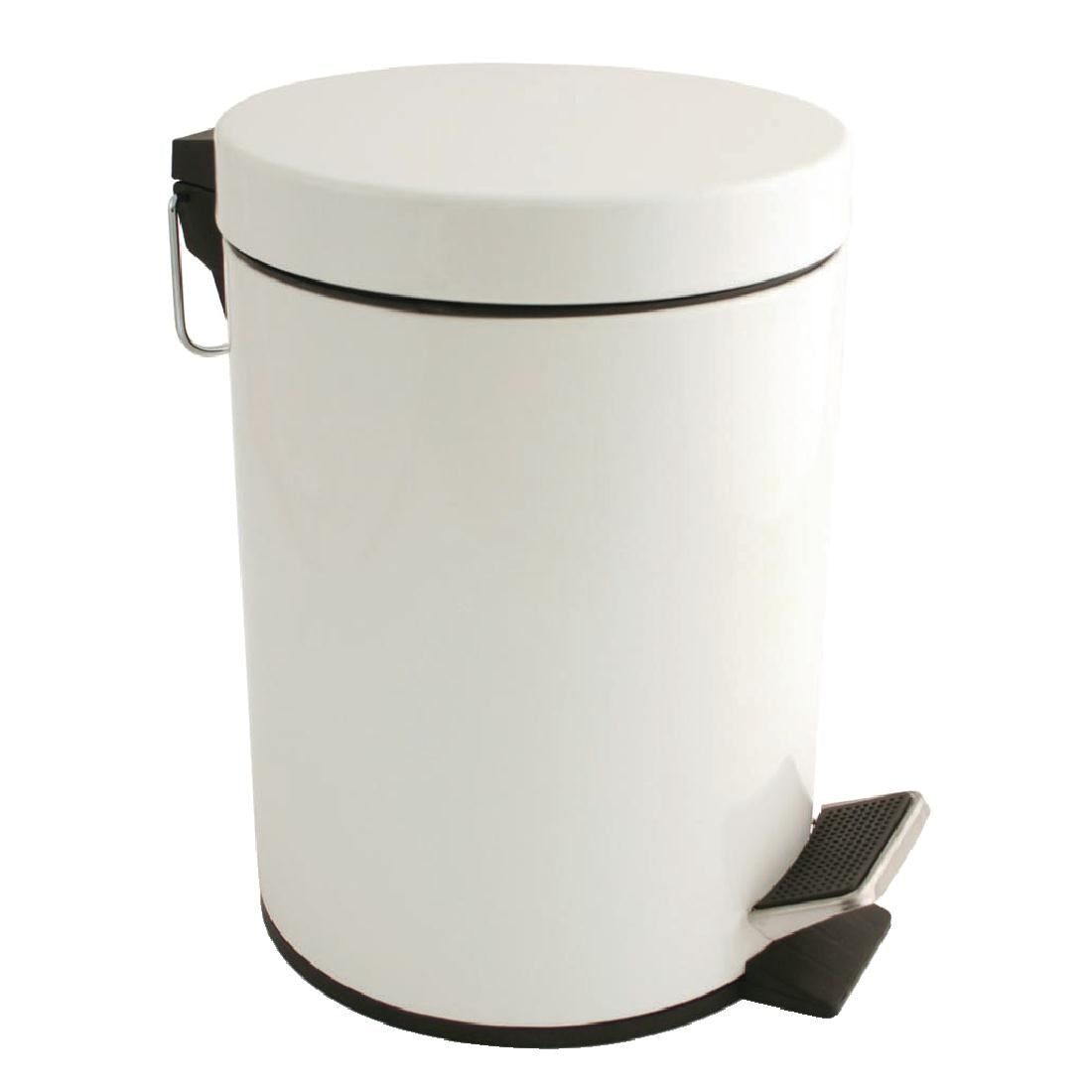 Bolero Pedal Bin White 5Ltr