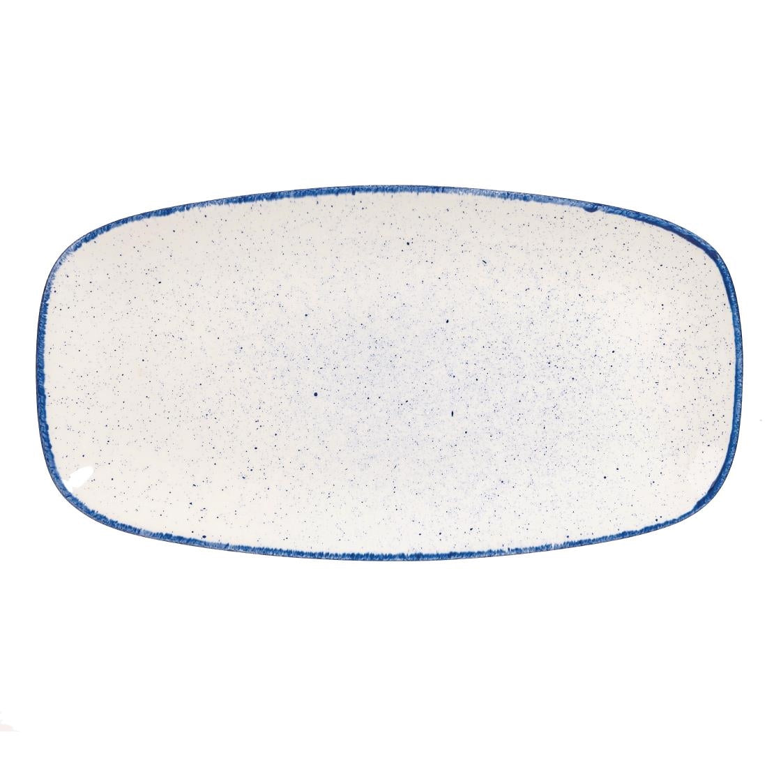 Churchill Stonecast Hints Rectangular Plates Indigo Blue 355mm (6 Pack)
