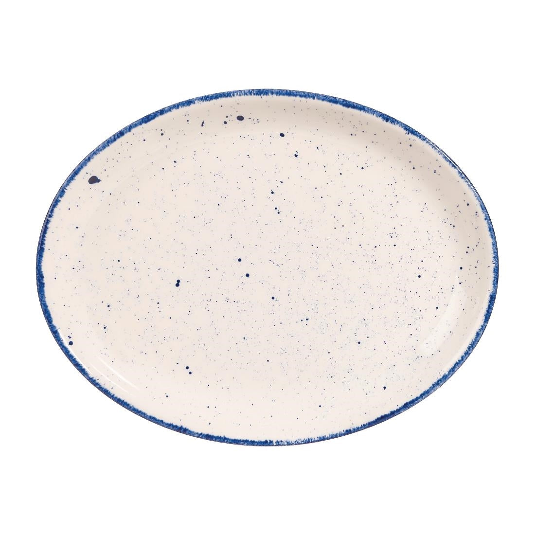 Churchill Stonecast Hints Oval Plates Indigo Blue 254mm (12 Pack)