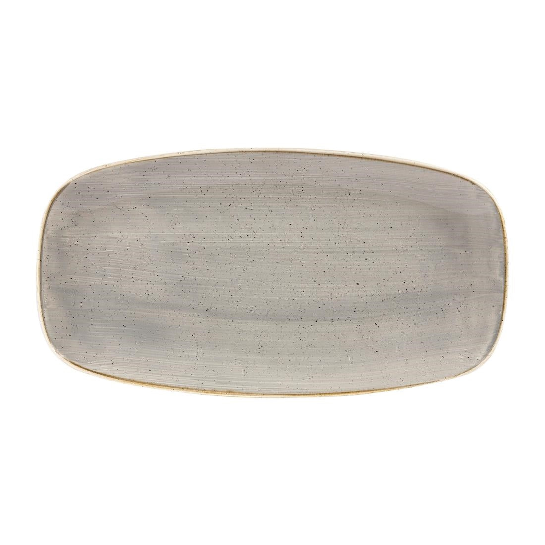 Churchill Stonecast Rectangular Plates Peppercorn Grey 127 x 269mm