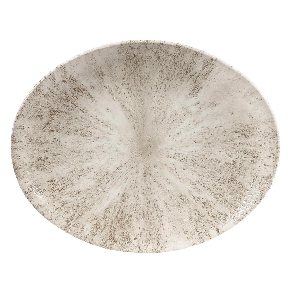 Churchill Studio Prints Stone Coupe Oval Plates Agate Grey 317mm (12 Pack)