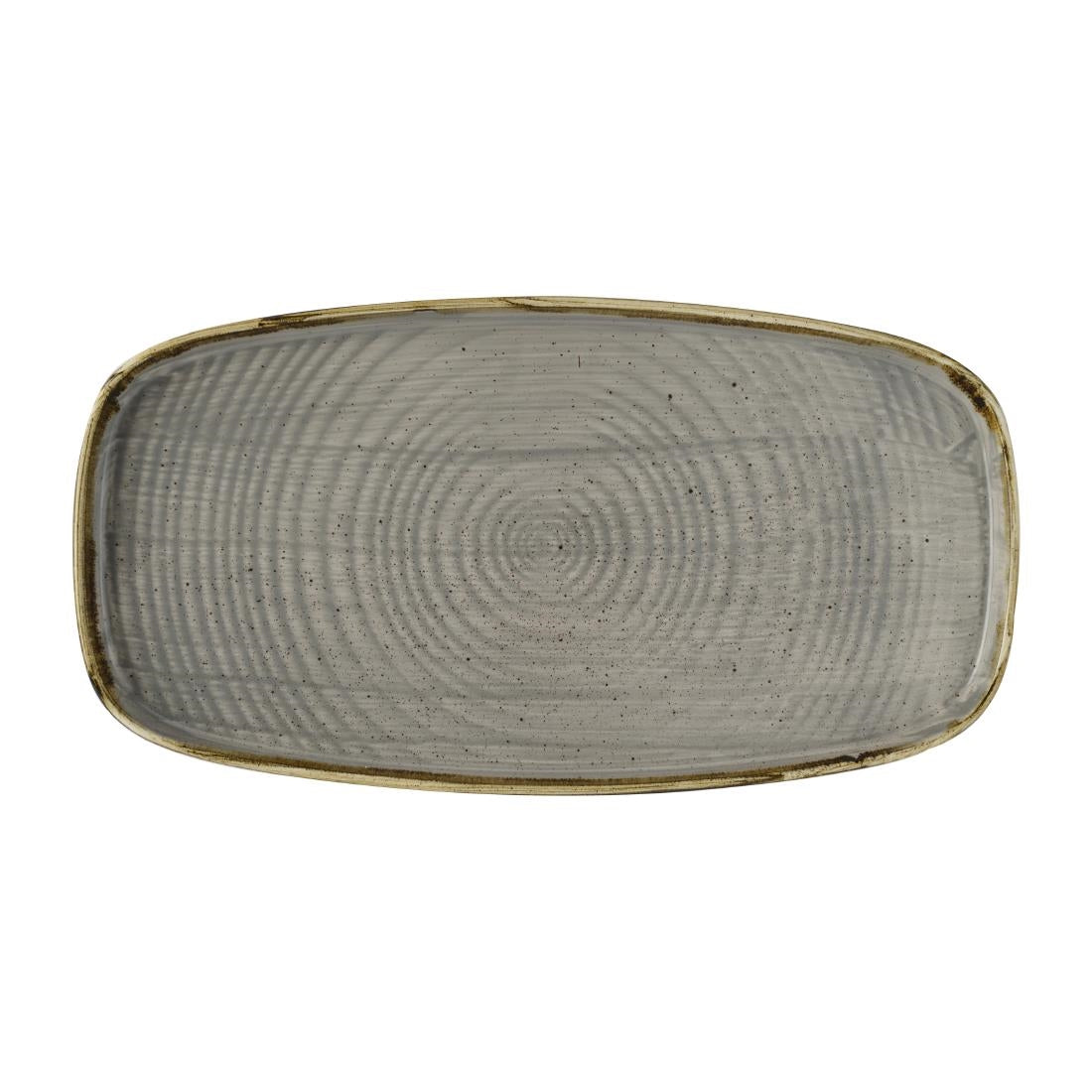 Churchill Stonecast Peppercorn Grey Chefs' Walled Oblong Plates 350mm (6 Pack)