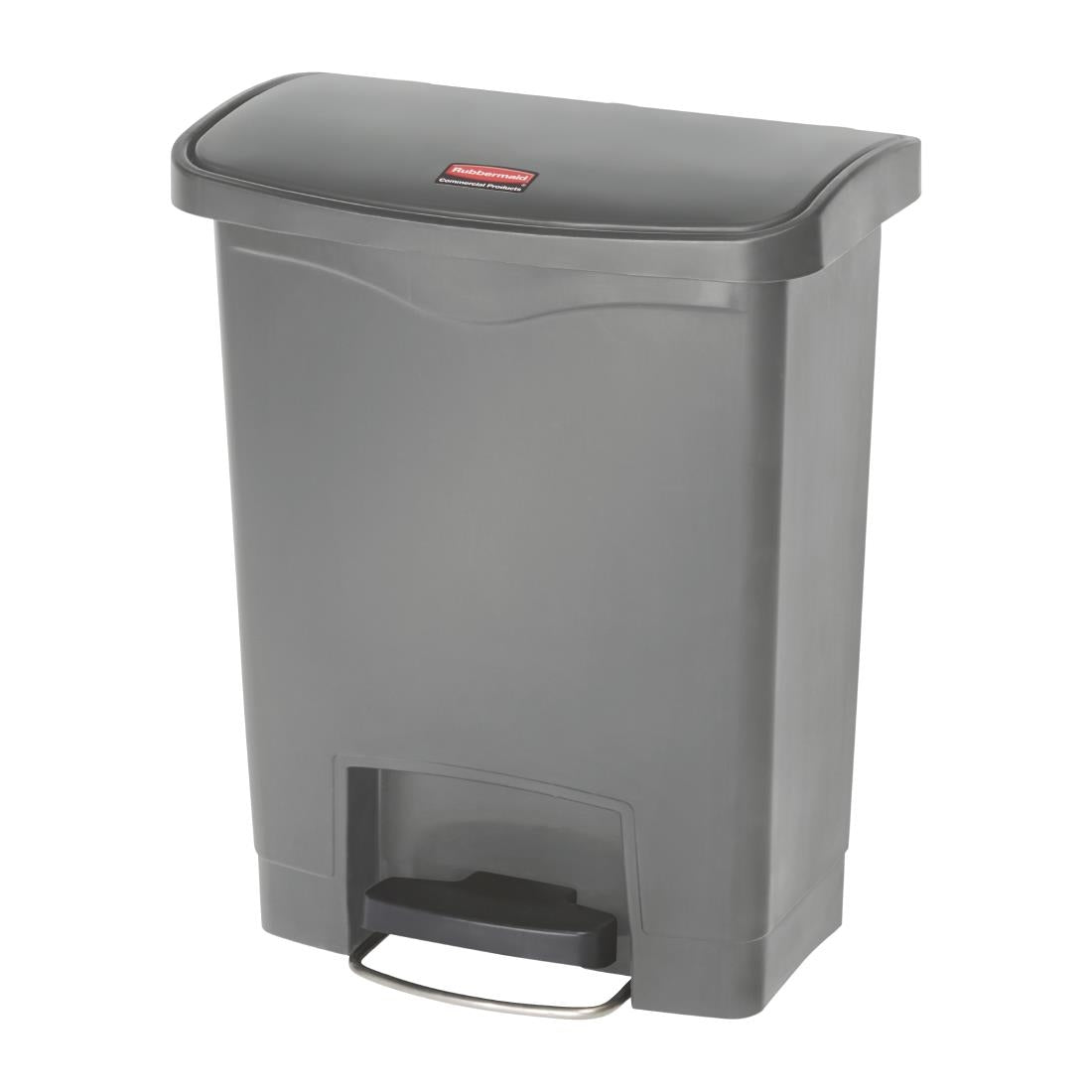 Rubbermaid Slim Jim Front Step-On Pedal Bin Grey 30Ltr