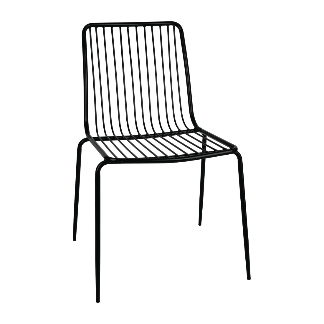 Bolero Steel Wire Dining Chairs Black (4 Pack)
