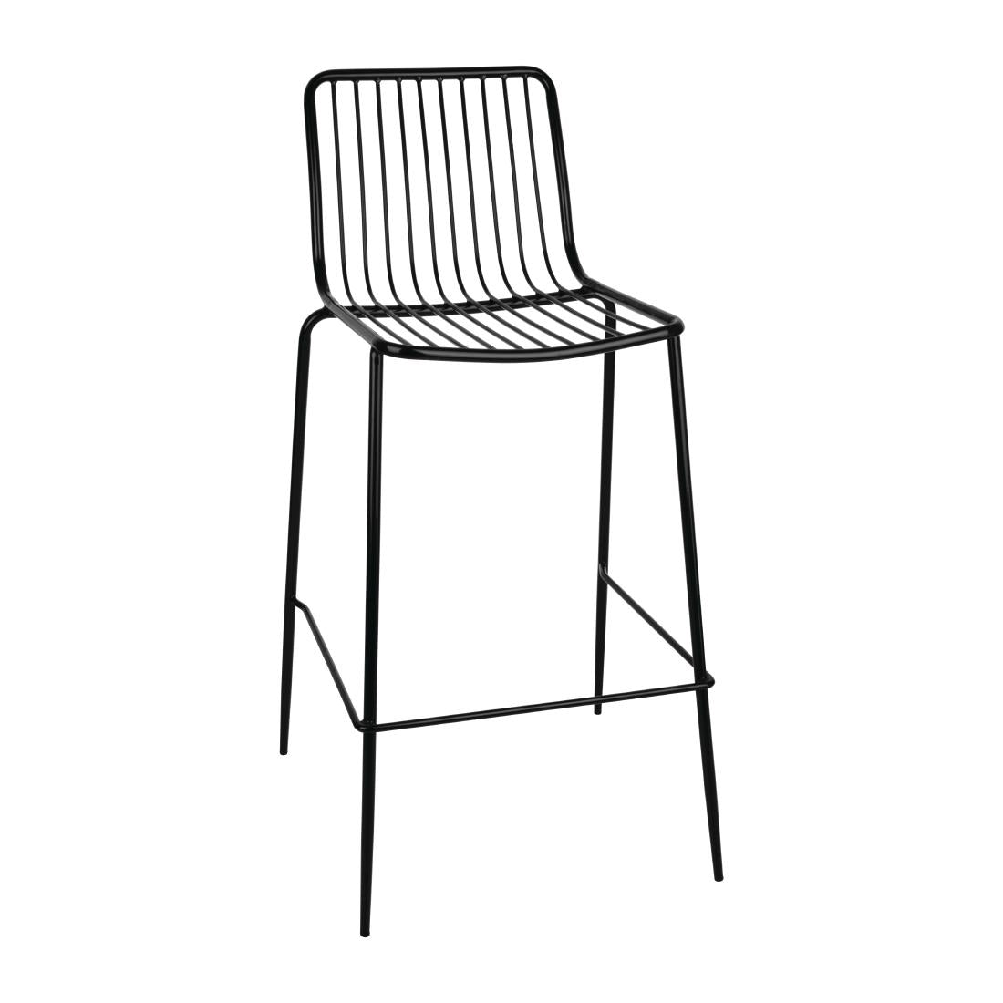 Bolero Steel Wire High Stools Black (4 Pack)