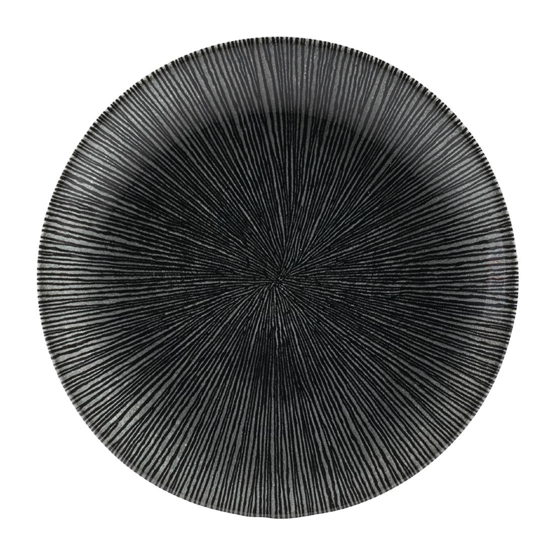 Churchill Studio Prints Agano Coupe Plates Black 165mm (12 Pack)