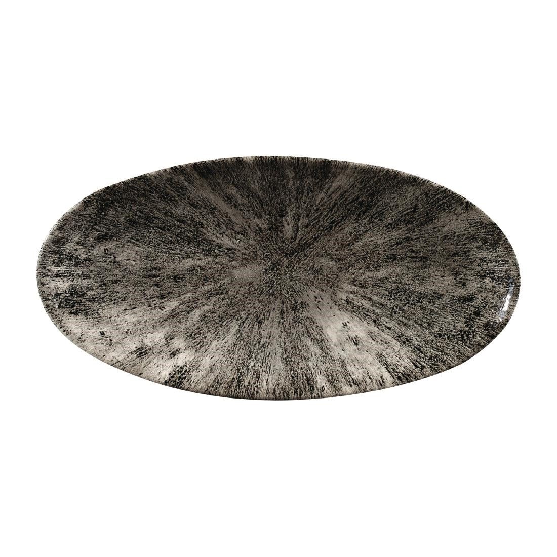 Churchill Studio Prints Stone Chefs Plates Quartz Black 299 x 150mm (12 Pack)