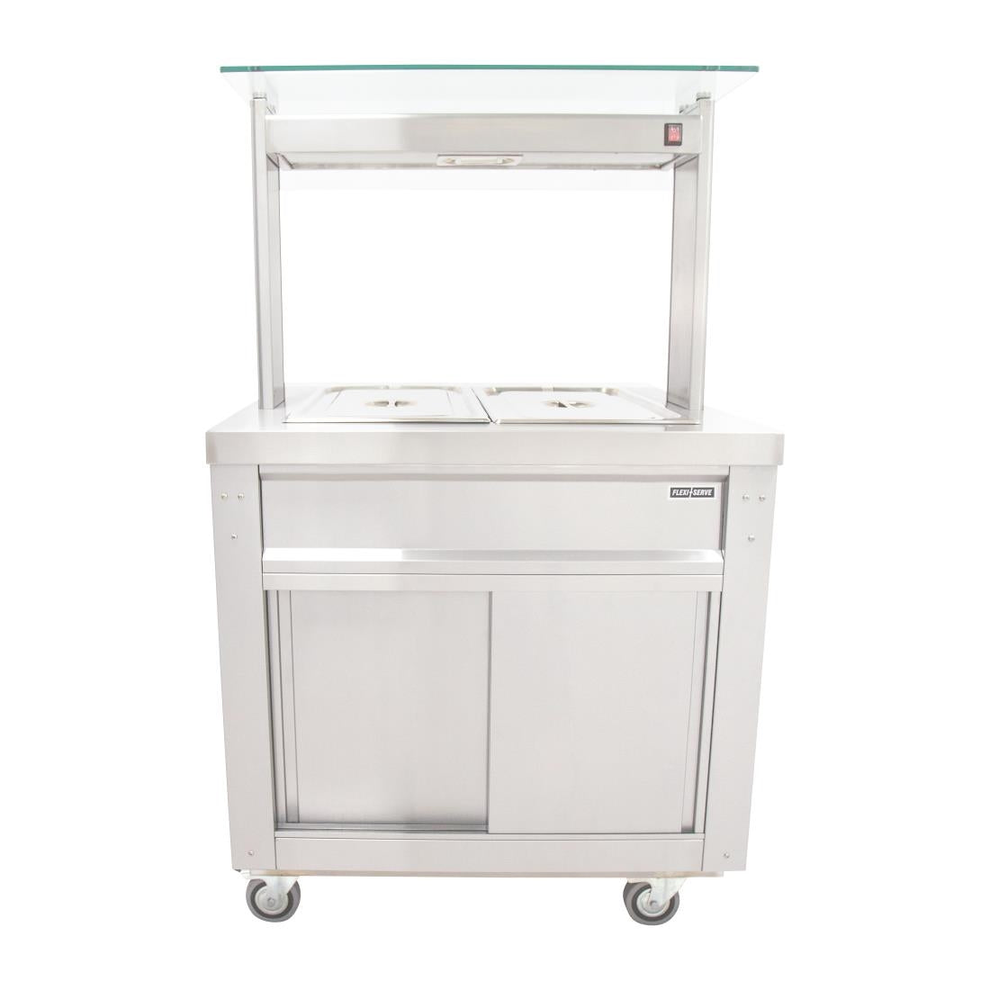 Parry Flexi-Serve Ambient Cupboard with Chilled Well & LED Illuminated Gantry FS-AW2Pack