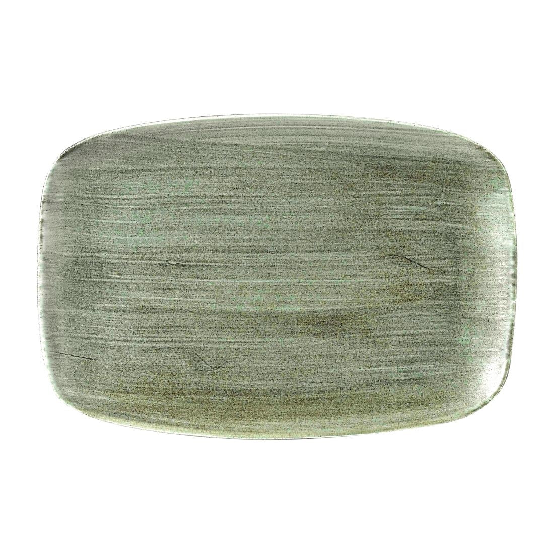 Churchill Stonecast Patina Oblong Plates Burnished Green 343x235mm (6 Pack)