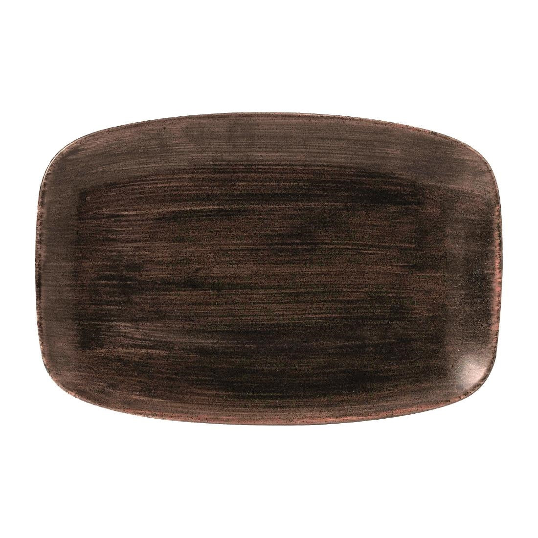 Churchill Stonecast Patina Oblong Plates Iron Black 305x198mm (6 Pack)