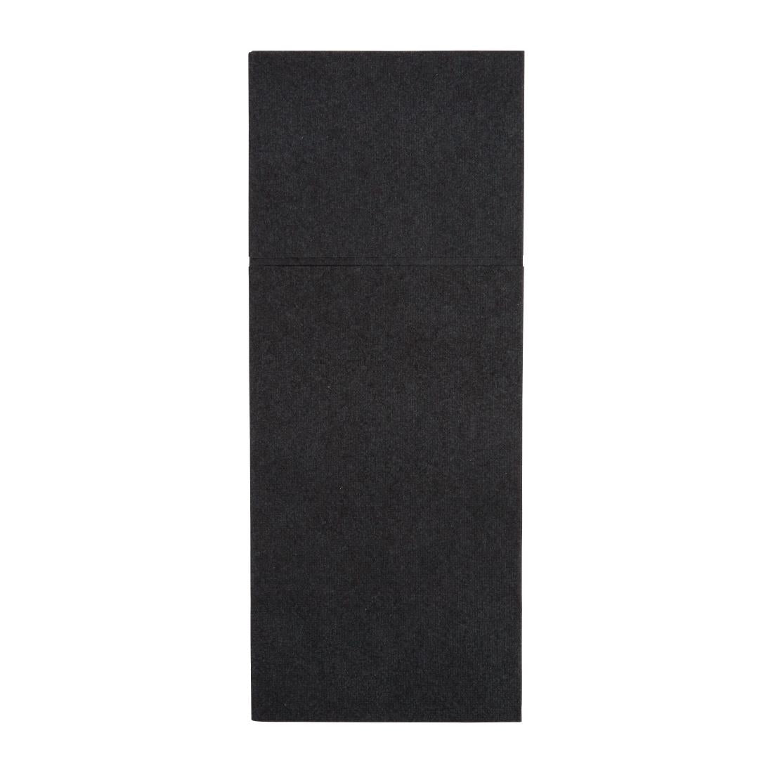 Fiesta Recyclable Premium Tablin Dinner Napkin Black 48x40cm Airlaid Pocket Fold (400 Pack)