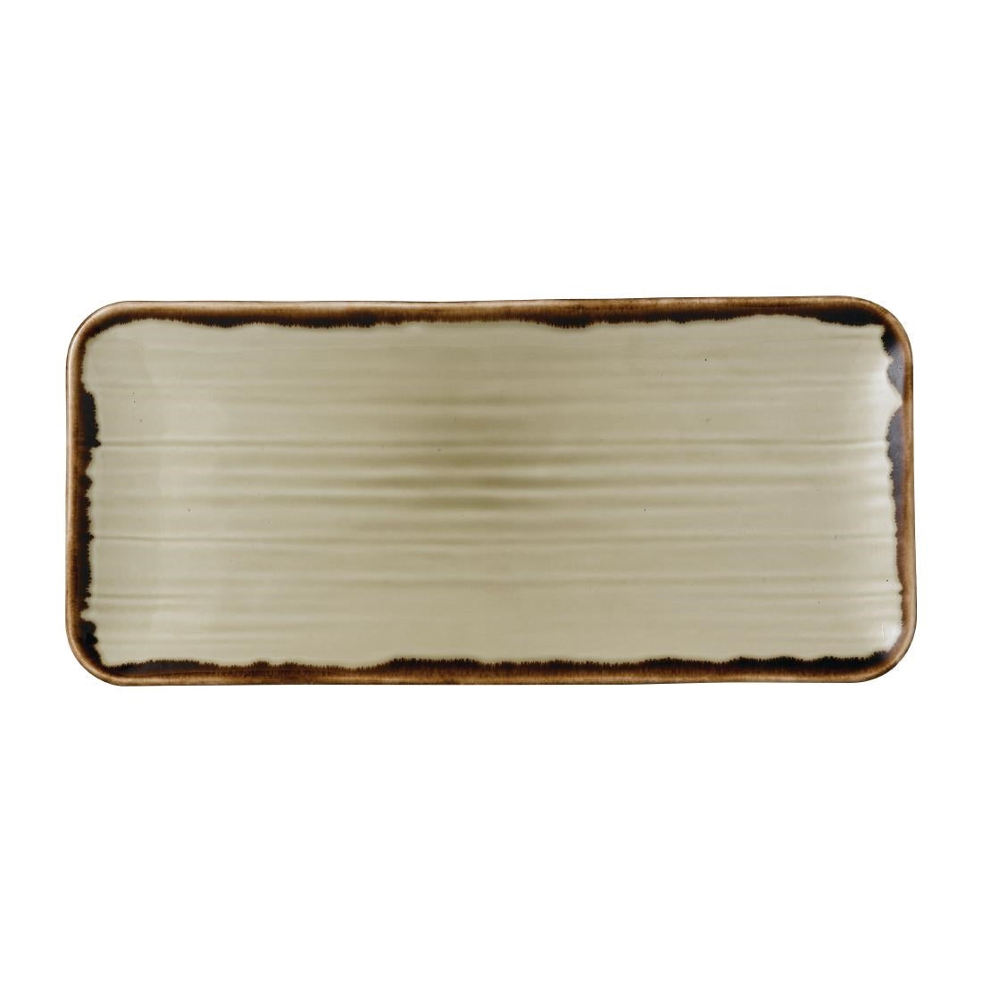 Dudson Harvest Organic Coupe Rectangle Platters Linen 346x156mm (6 Pack)