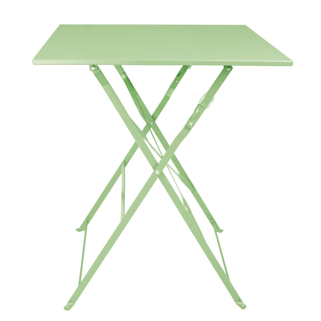 Bolero Perth Light Green Pavement Style Steel Table Square 600mm