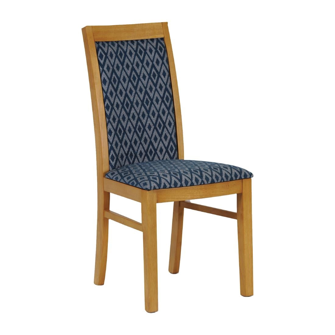Brooklyn Oak Dining Chair with Black Padded Seat and Back (2 Pack)