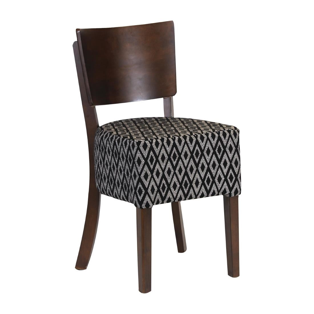 Asti Walnut Dining Chair with Blue Padded Seat and Back (2 Pack)