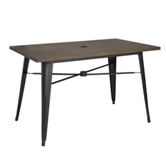 Bolero Complete Outdoor Aluminium Table Dark Wood Effect 1200x760mm