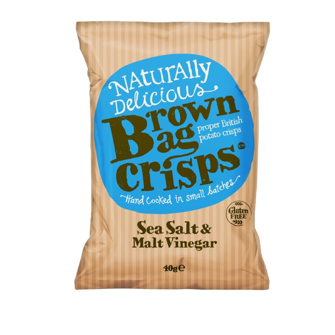 Brown Bag Crisps Sea Salt and Malt Vinegar 40g (20 Pack)