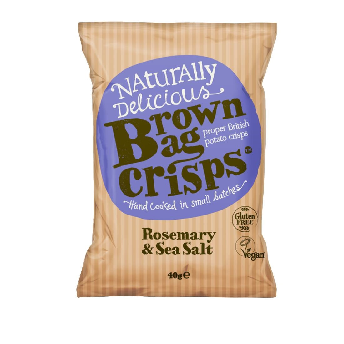 Brown Bag Crisps Rosemary and Sea Salt 40g (20 Pack)