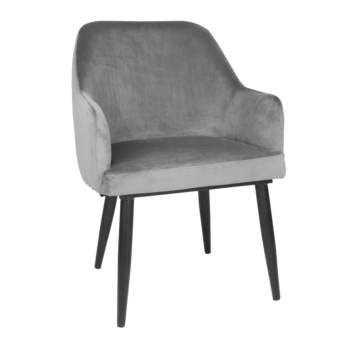 Bolero Lia Velvet Effect Chairs Grey (2 Pack)