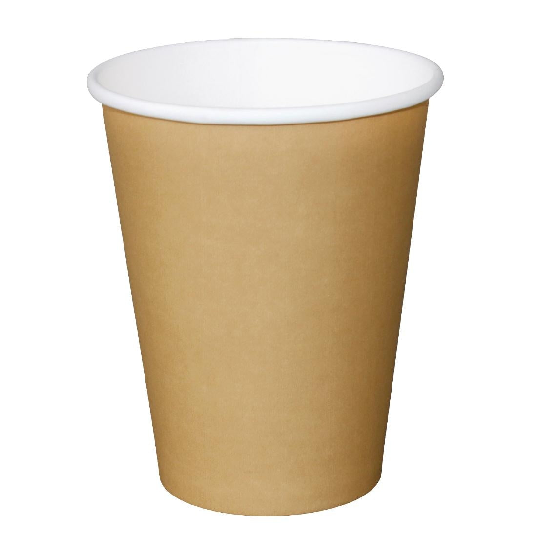 Fiesta Recyclable Coffee Cups Single Wall Kraft 340ml / 12oz (50 Pack)