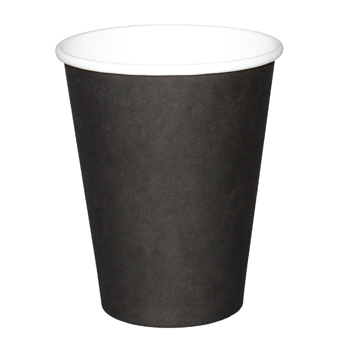Fiesta Recyclable Coffee Cups Single Wall Black 225ml / 8oz (1000 Pack)