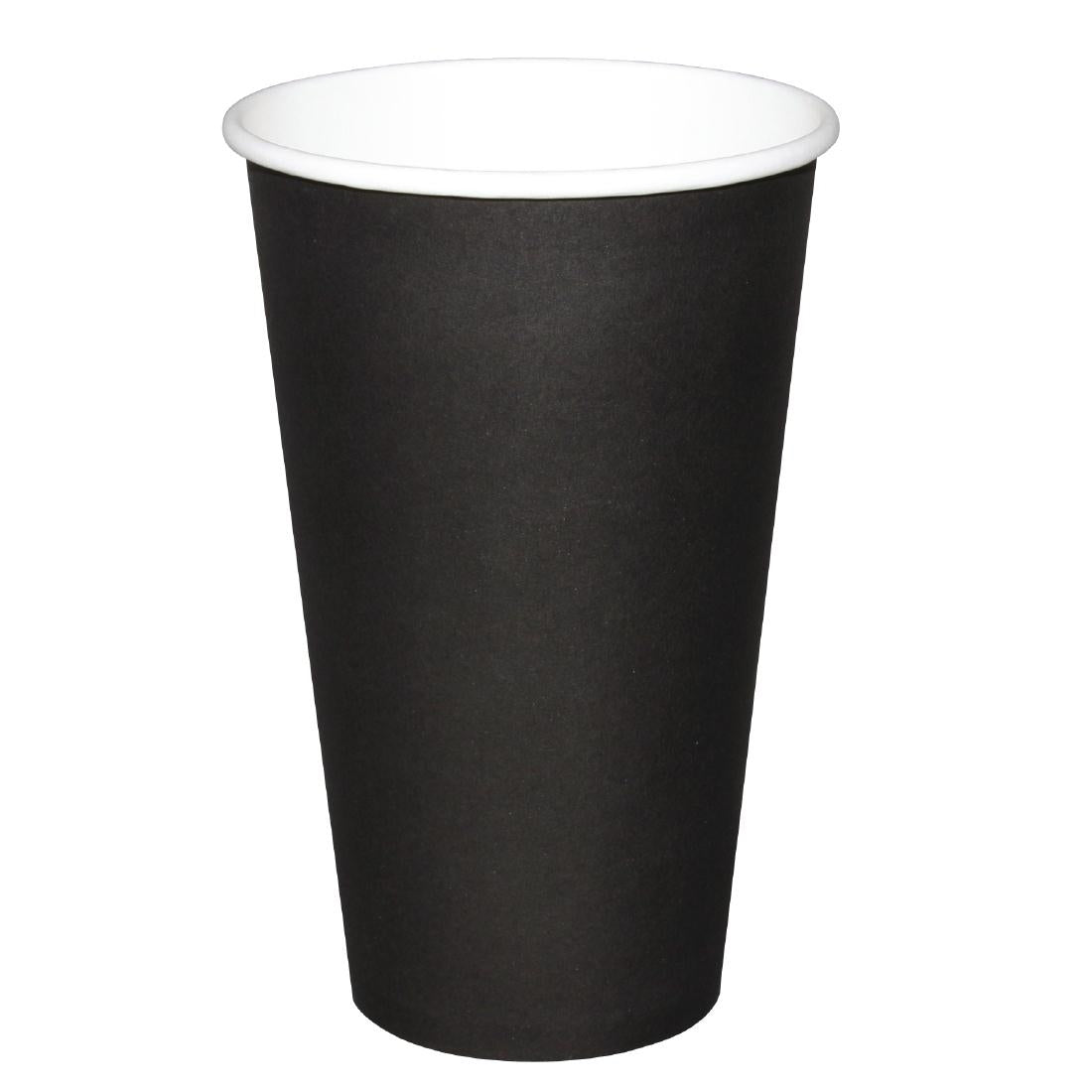 Fiesta Recyclable Coffee Cups Single Wall Black 455ml / 16oz (1000 Pack)
