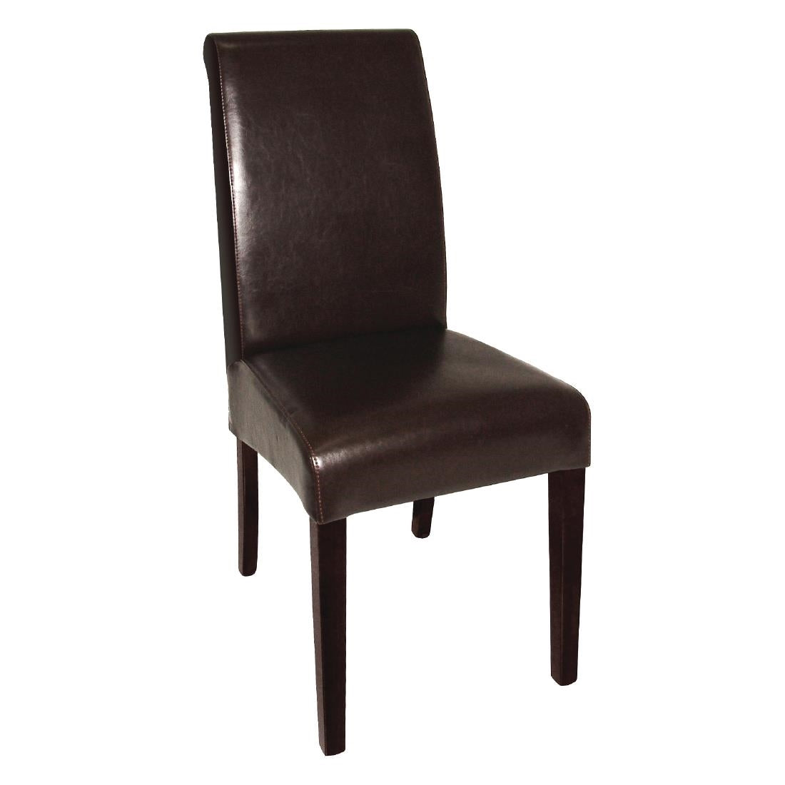 Bolero Curved Back Leather Chairs Dark Brown (2 Pack)