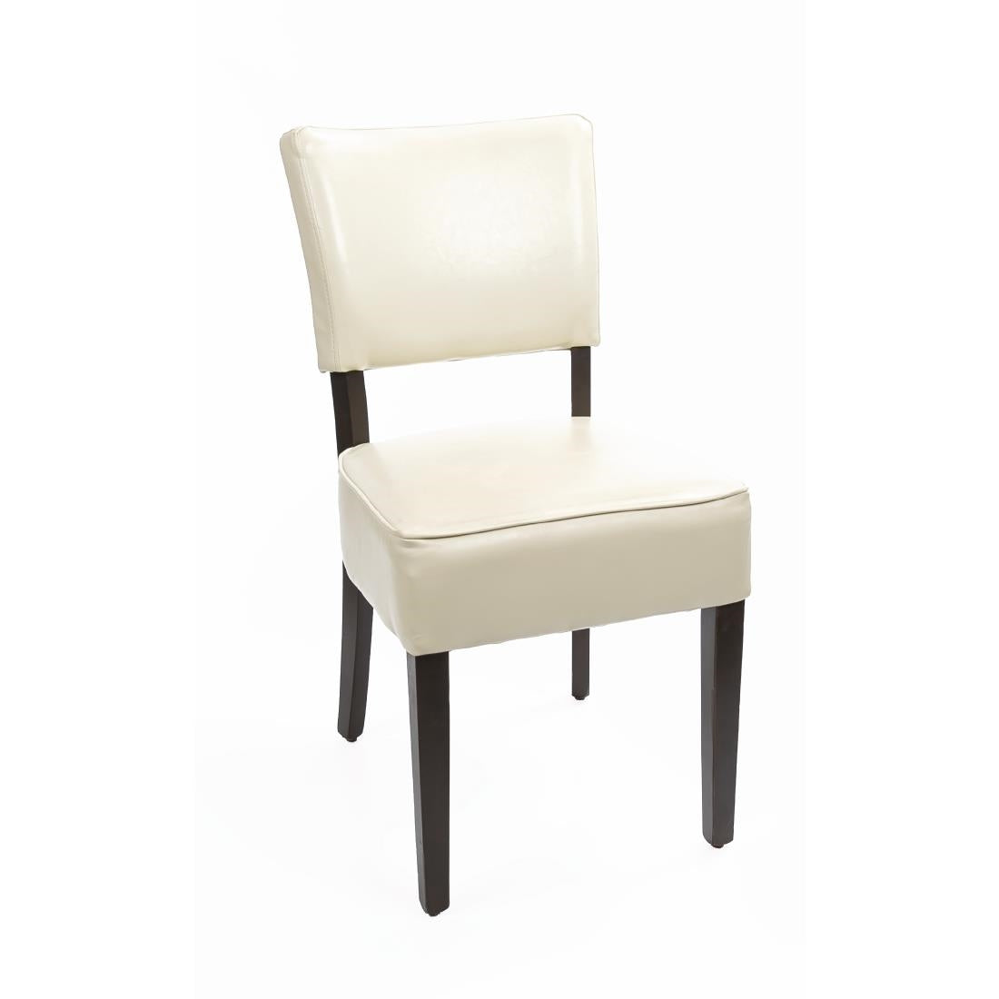 Bolero Chunky Faux Leather Chairs Cream (2 Pack)