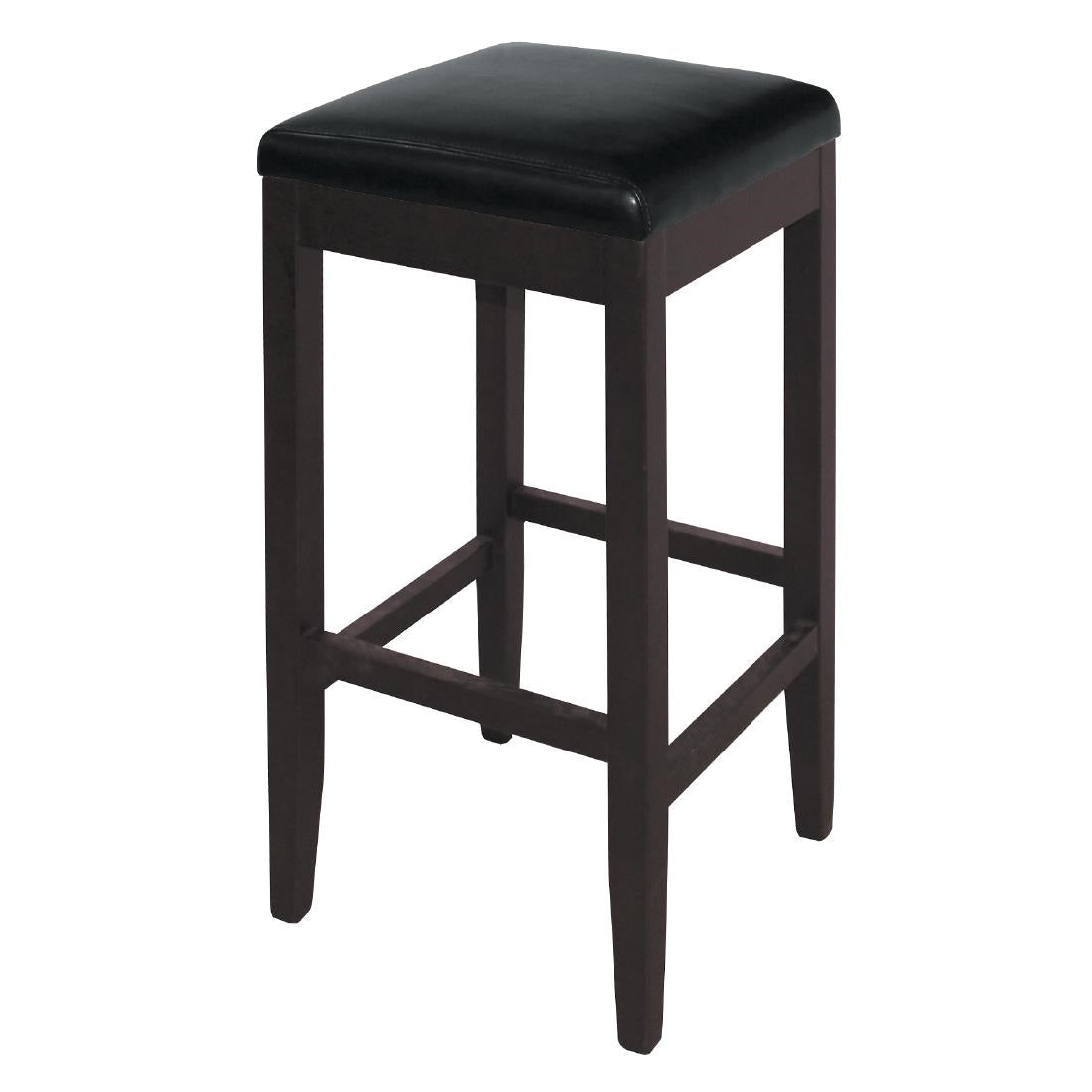 Bolero Faux Leather High Bar Stools Black (2 Pack)
