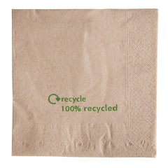 Swantex Recycled Lunch Napkin Kraft 33x33cm 2ply 1/4 Fold (2000 Pack)