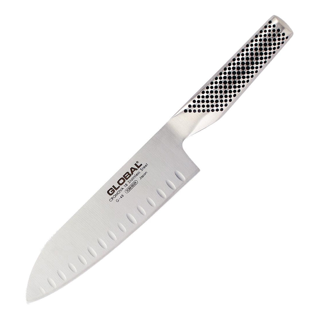Global G48 Santoku Fluted Knife Stainless Steel 17.8cm