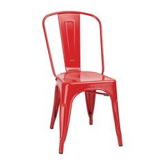 Bolero Bistro Steel Side Chair Red (4 Pack)