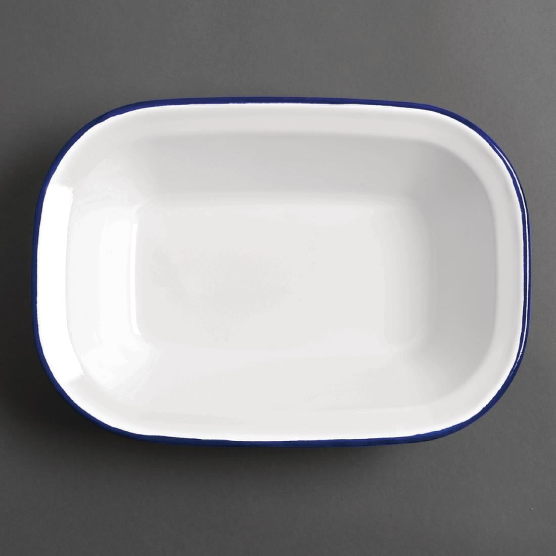 Olympia Enamel Rectangular Dishes 280x190mm (6 Pack)