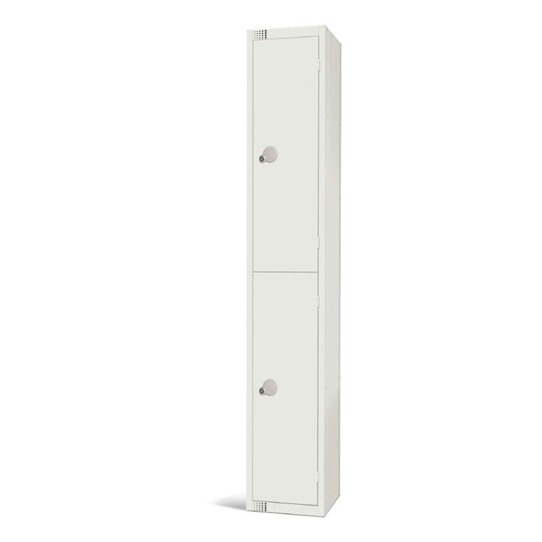 Elite Double Door Coin Return Locker White