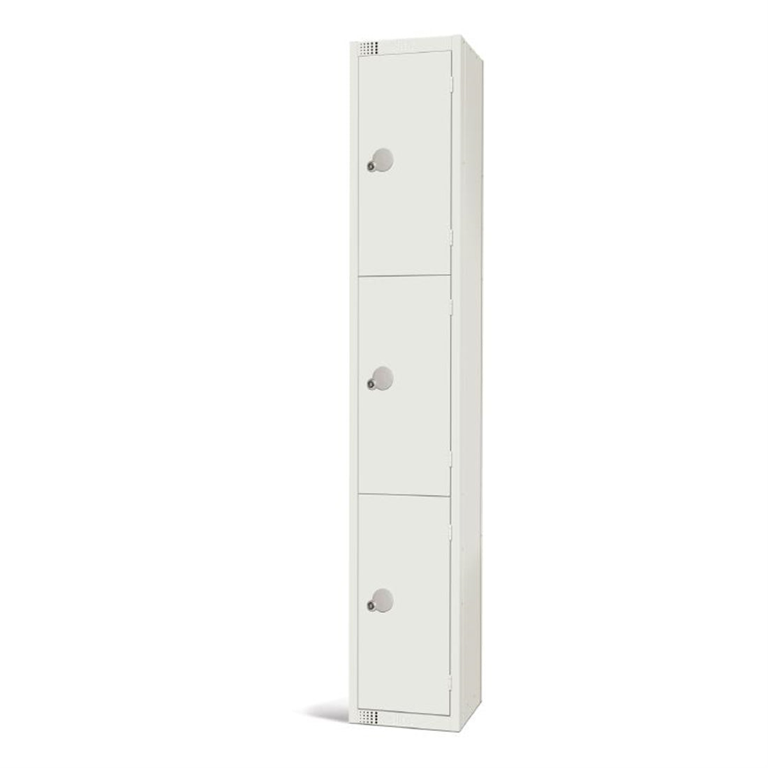 Elite Three Door Coin Return Locker White