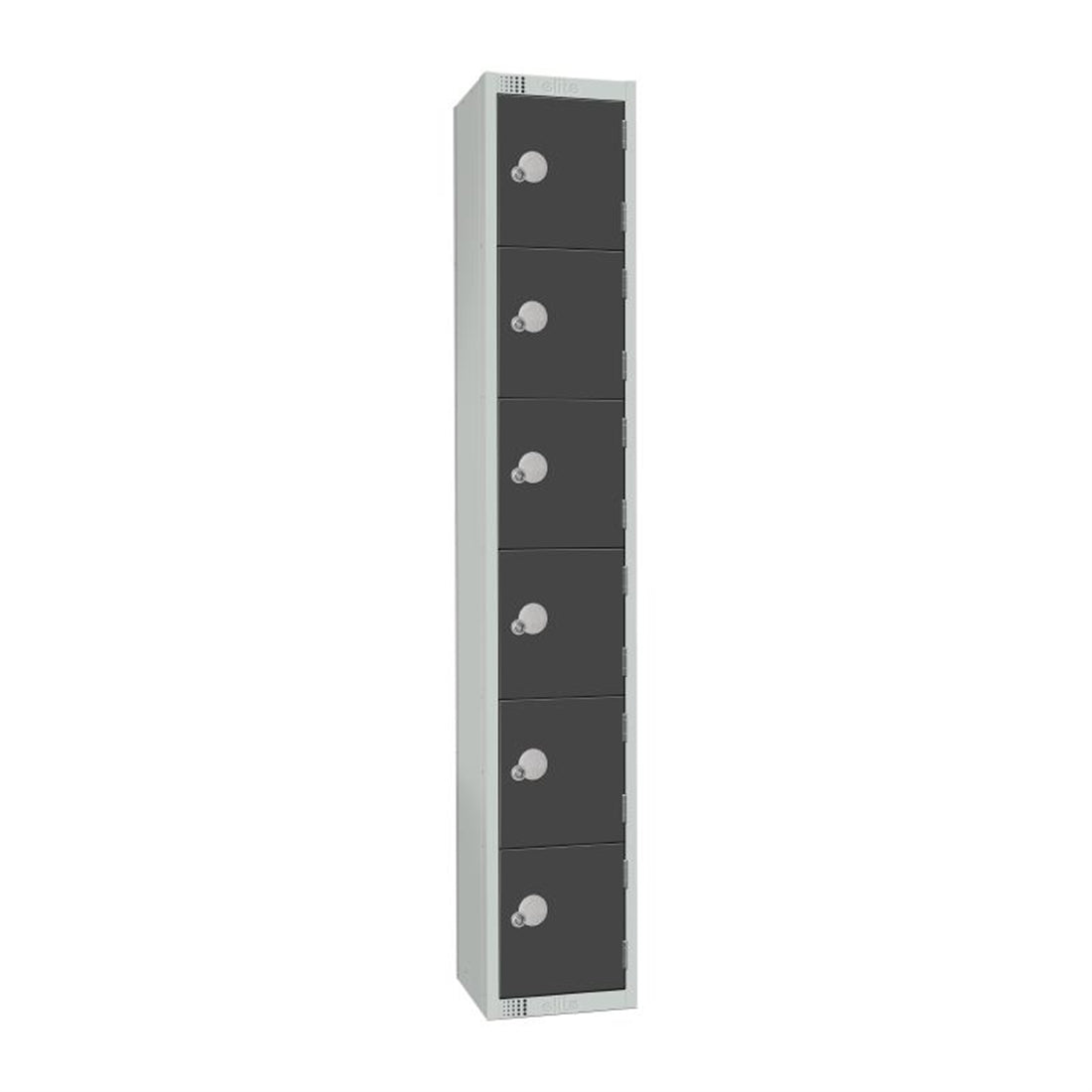 Elite Six Door Camlock Locker Graphite Grey