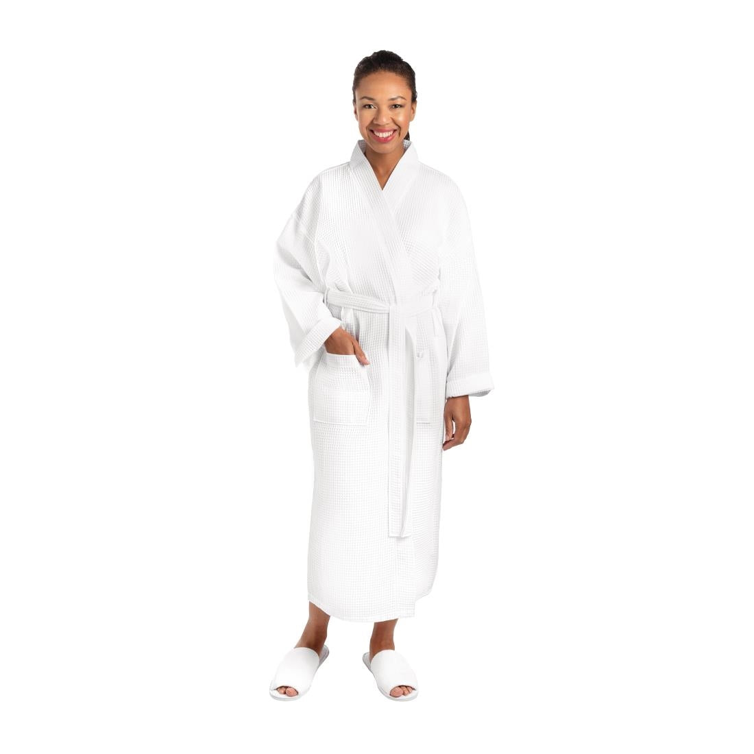 Mitre Essentials Honeycomb Bathrobe White Large