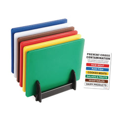 Hygiplas Low Density 6-Piece Chopping Board Set with Rack 450x300x10mm
