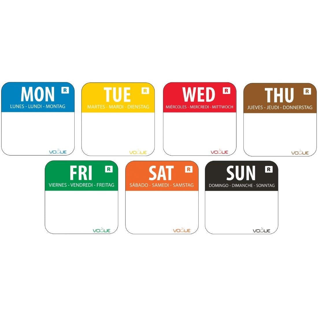 Vogue Removable Day of the Week Labels (7000 Pack)