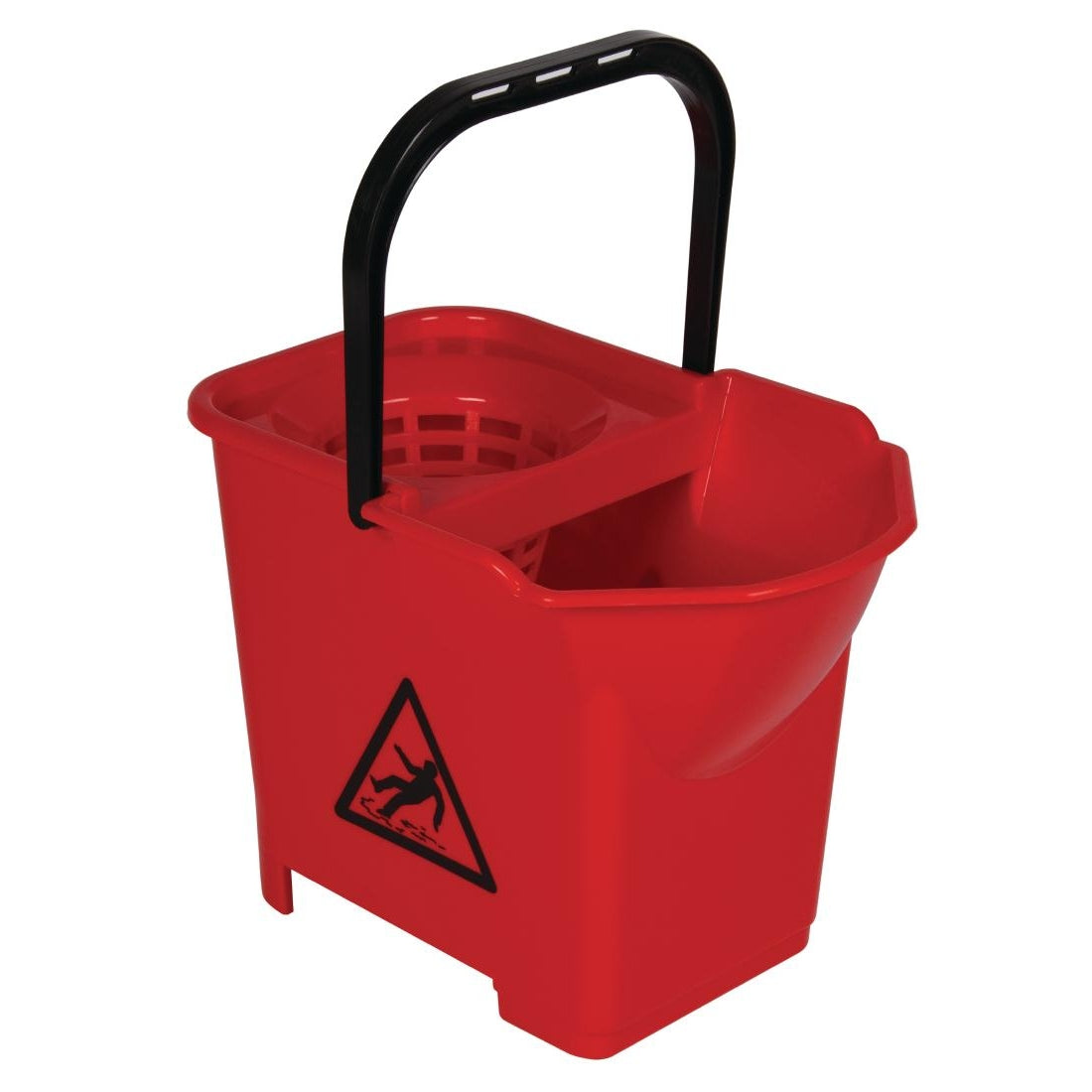 Nisbets Essentials Mop Bucket & Wringer 10Ltr Red (3 parts)