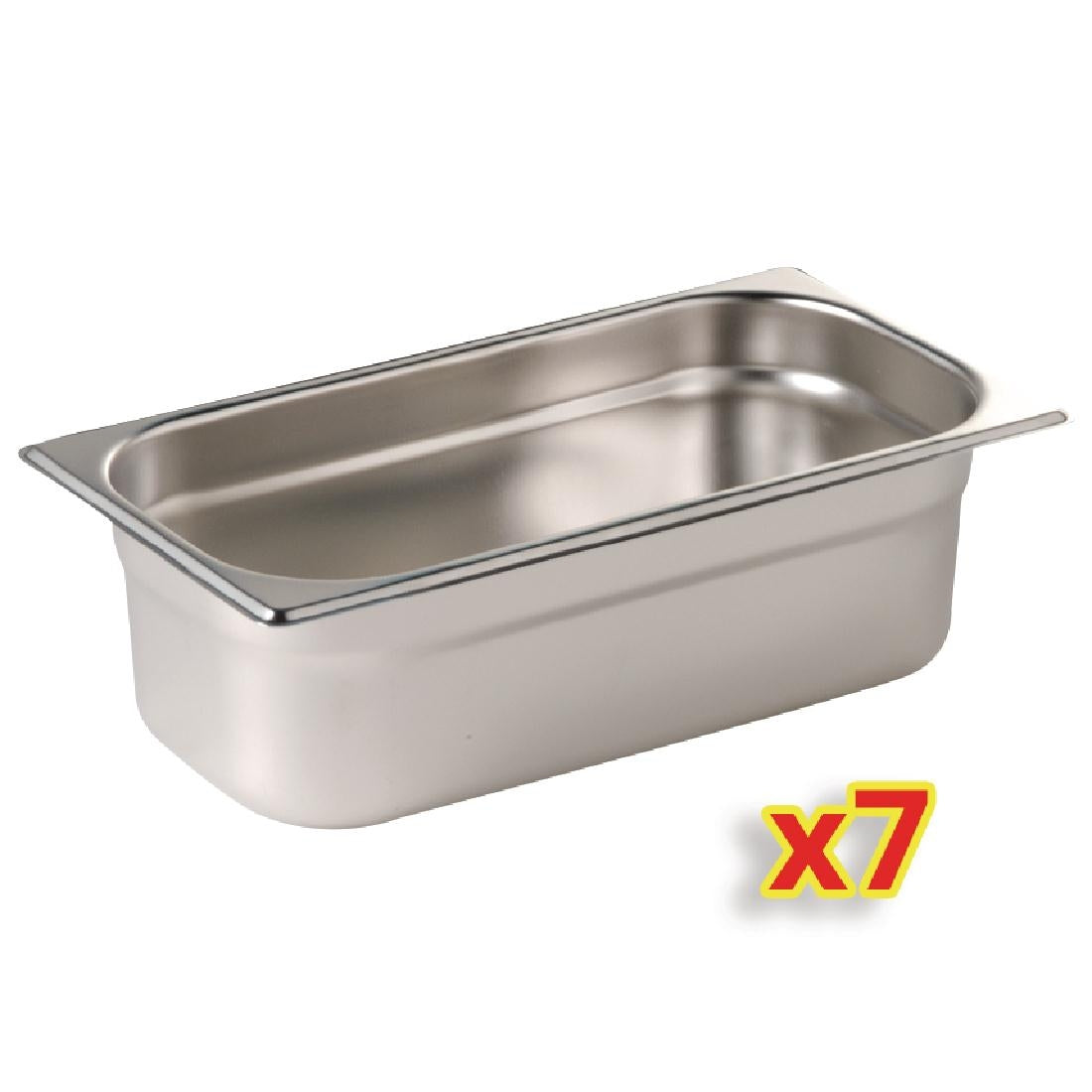 Vogue Stainless Steel Gastronorm Container Kit 1/4 (7 Pack)